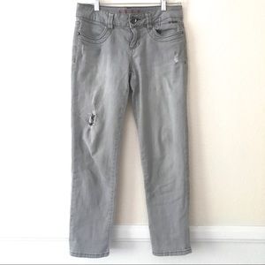 Elle Women’s Distressed Gray Jeans